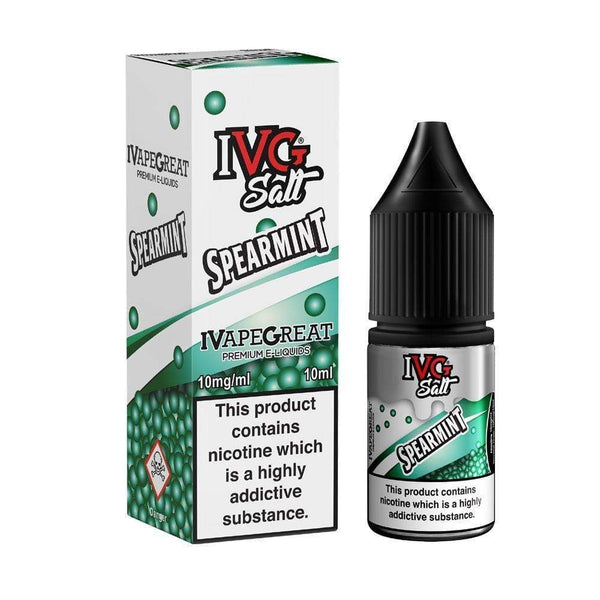 IVG 10ml Nic Salt E-Liquid, Pack of 10, Spearmint Flavor