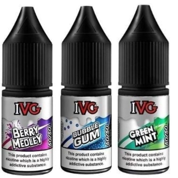 IVG 10ml Nic Salt E Liquid, Pack of 10, Berry Medley, Bubble Gum & Green Mint Flavor