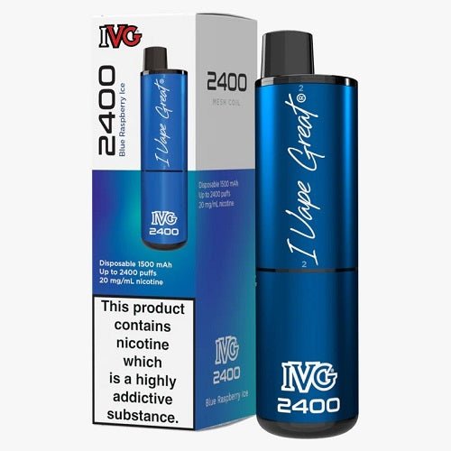 IVG 2400 Prefilled Vape Pod Device, Blue Raspberry Ice Flavor