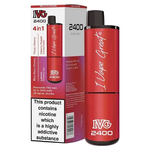 IVG 2400 Prefilled Vape Pod Device, Cherry Edition