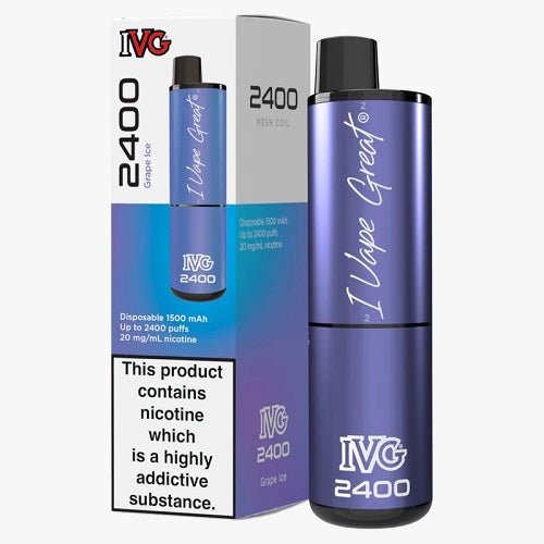 IVG 2400 Prefilled Vape Pod Device, Grape Ice Flavor