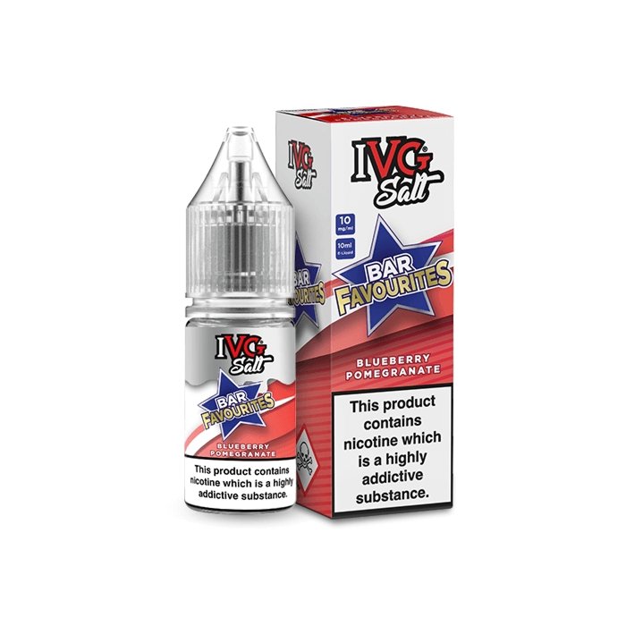 IVG Salts 10ml IVG Bar Favourites Pack of 10, Blue Berry Pome Grante Flavor