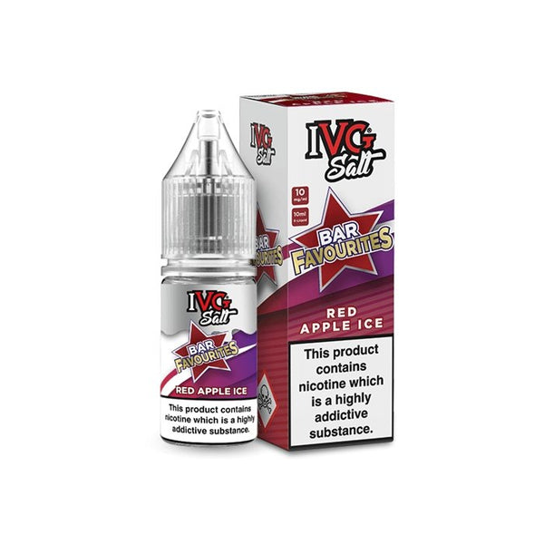 IVG Salts 10ml IVG Bar Favourites Pack of 10, Red Apple Ice Flavor