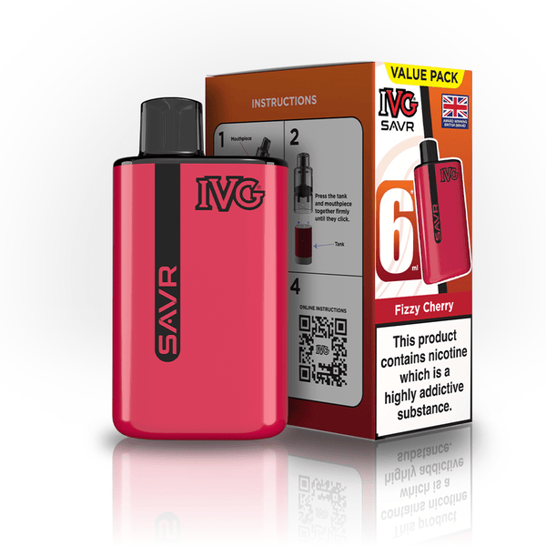 IVG SAVR 3000 Puff Prefilled Vape Kit Box of 5, Fizzy Cherry Flavor