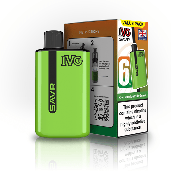 IVG SAVR 3000 Puff Prefilled Vape Kit Box of 5, Kiwi Passionfruit Guava Flavor
