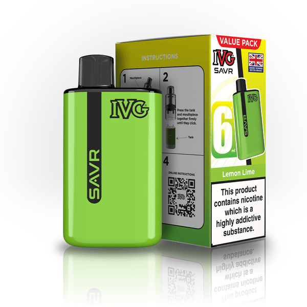 IVG SAVR 3000 Puff Prefilled Vape Kit Box of 5, Lemon Lime Flavor