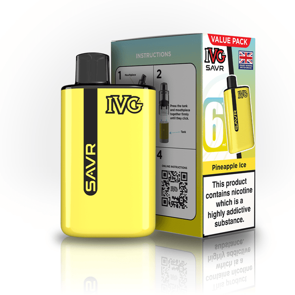 IVG SAVR 3000 Puff Prefilled Vape Kit Box of 5, Pineapple Ice Flavor