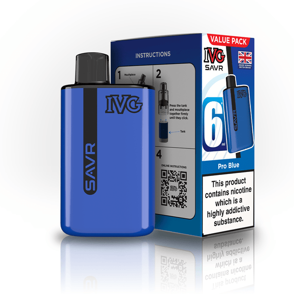 IVG SAVR 3000 Puff Prefilled Vape Kit Box of 5, Pro Blue Flavor