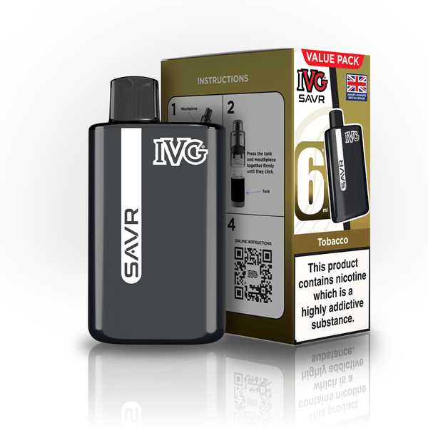 IVG SAVR 3000 Puff Prefilled Vape Kit Box of 5, Tobacco Flavor