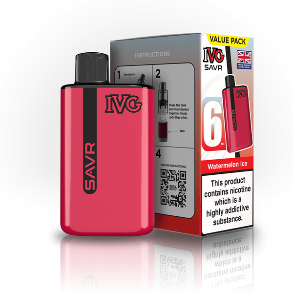 IVG SAVR 3000 Puff Prefilled Vape Kit Box of 5, Watermelon Ice Flavor