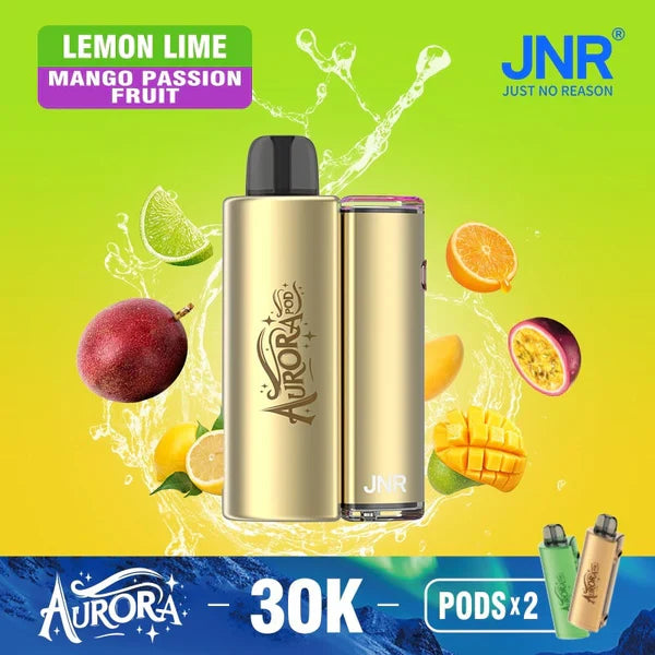 JNR Aurora 30K Puffs Prefilled Pod Vape Kit Box of 5, Mango Passion Fruit Flavor