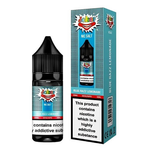 Joker Nic Salt 10ml E Liquid, Pack of 10, Blue Razz Lemonade Flavor