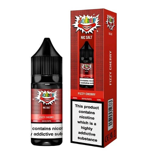 Joker Nic Salt 10ml E Liquid, Pack of 10, Fizzy Cherry Flavor