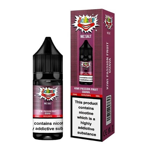 Joker Nic Salt 10ml E Liquid, Pack of 10, Kiwi Passion Fruit Guava Flavor