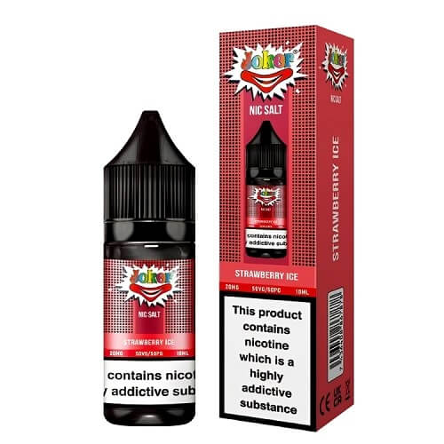 Joker Nic Salt 10ml E Liquid, Pack of 10, Strawberry Ice Flavor