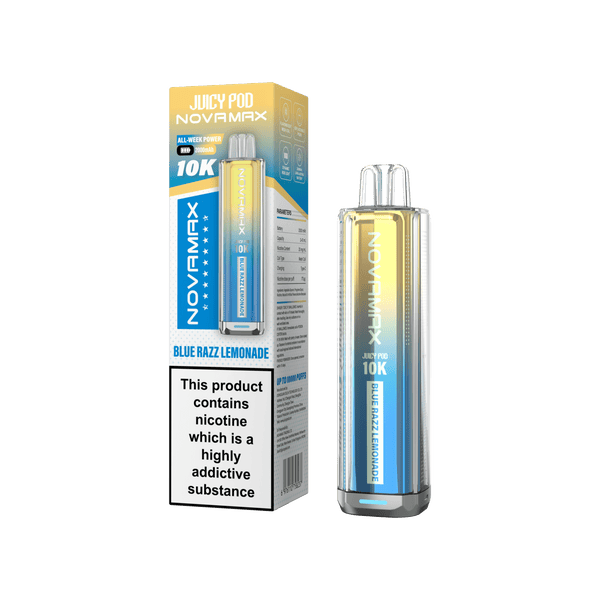 Juicy Pod Novamax 10K Prefilled Vape Kit – Blue Razz Lemonade Flavor at UK Vaper