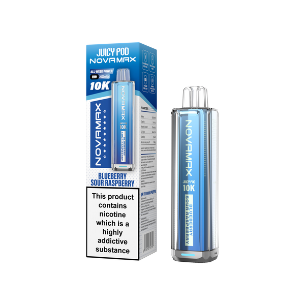 Juicy Pod Novamax 10K Prefilled Vape Kit – Blueberry Sour Raspberry Flavor at UK Vaper