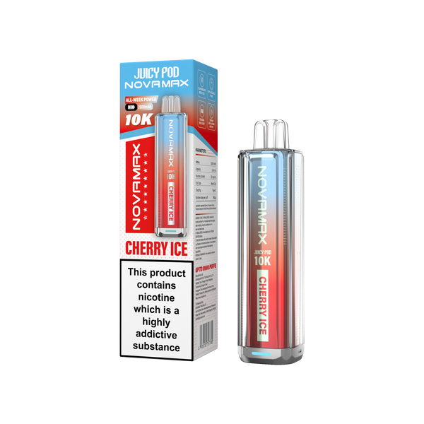 Juicy Pod Novamax 10K Prefilled Vape Kit – Cherry Ice Flavor at UK Vaper