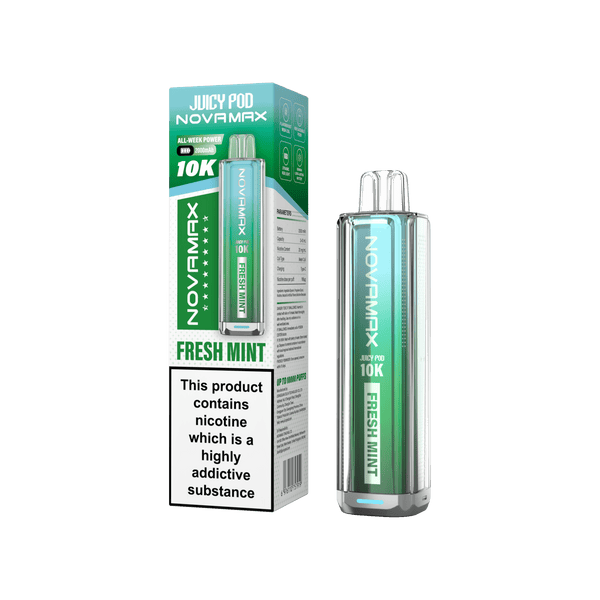 Juicy Pod Novamax 10K Prefilled Vape Kit – Fresh Mint Flavor at UK Vaper