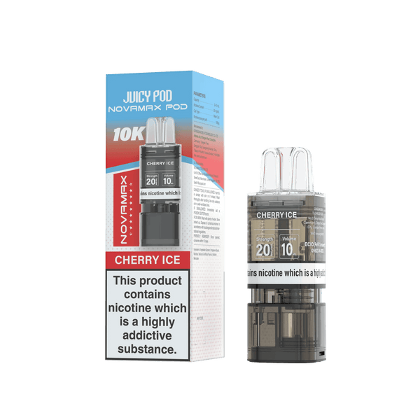 Juicy Pod Novamax 10k Replacement Pods, Cherry Ice Flavour