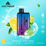 Juicy wave 15000 Prefilled Puff Pod Device Box of 10, Crystal Ice Flavor