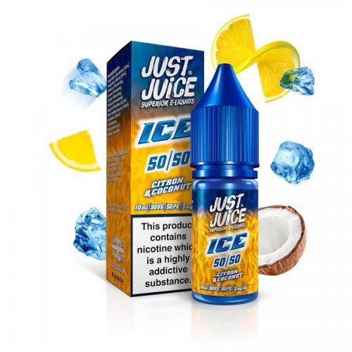 Just Juice Ice 10ml Nic Salts E Liquid, Pack of 5, Citron & Coconut Flavor