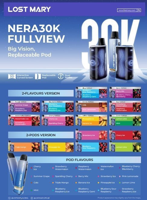 Lost Mary Nera 15K Replacement Pods Box of 5, Dual Flavour