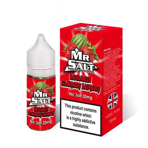 Mr Salt 10ml Nic Salt Eliquid, Pack of 5, Watermelon Strawberry Raspberry Flavor