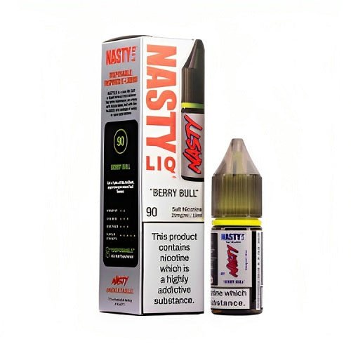 Nastyliq 10ml Nic Salt E Liquid Pack of 10, Berry Bull Flavor