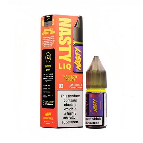 Nastyliq 10ml Nic Salt E Liquid Pack of 10, Rainbow Candy Flavor