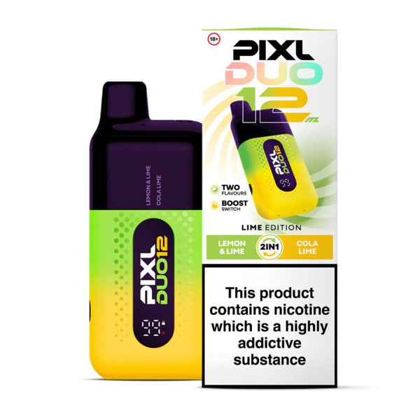 PIXL Duo 12000 Puffs Prefilled Vape KitPack of 5,Lime Edition - UK Vaper