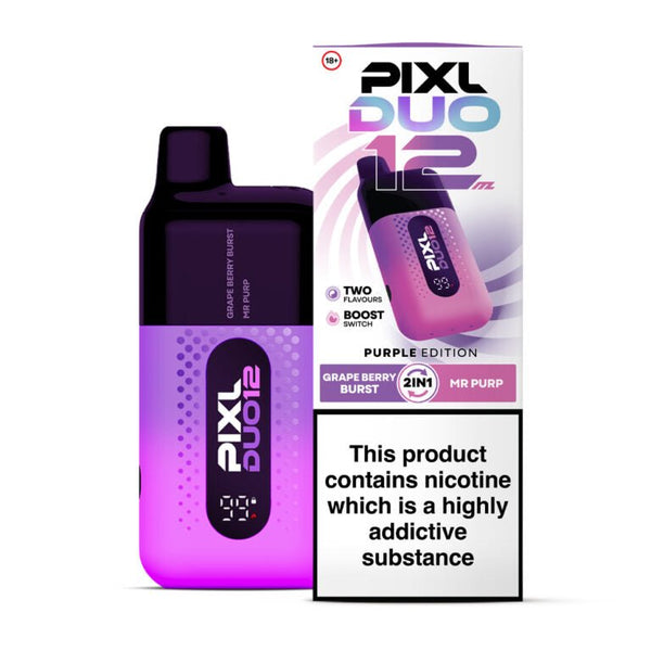 PIXL Duo 12000 Puffs Prefilled Vape KitPack of 5,Purple Edition - UK Vaper