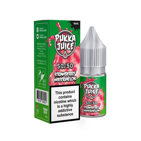 Pukka Juice 10ml Nic Salt E Liquid, Pack of 10, Strawberry Watermelon Flavor