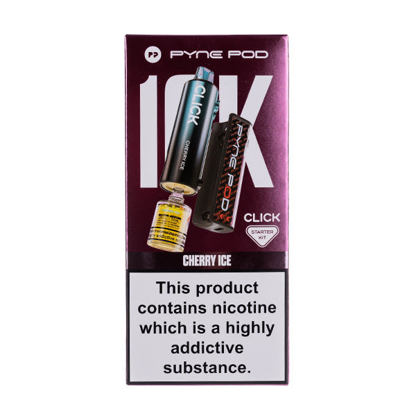 Pyne Pod Click 10000 Puffs Prefilled Pod Kit, Cherry Ice Flavor