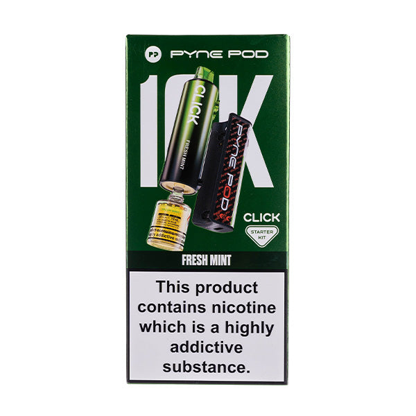 Pyne Pod Click 10000 Puffs Prefilled Pod Kit, Fresh Mint Flavor