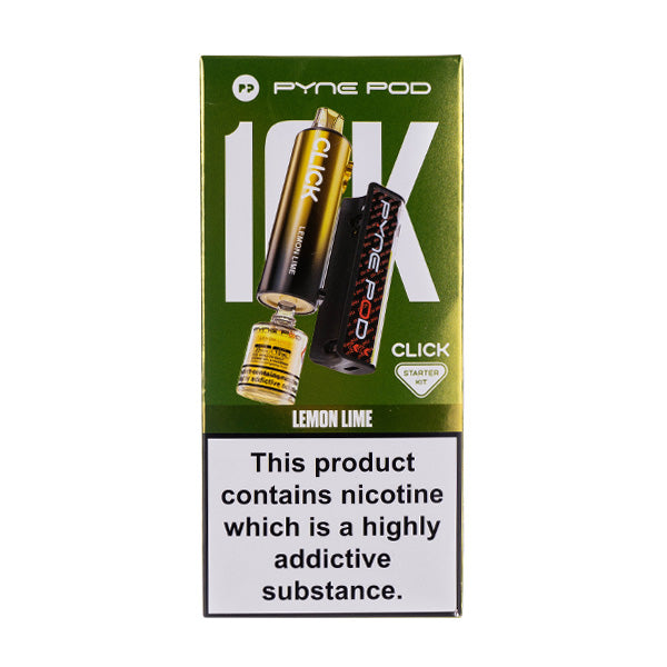 Pyne Pod Click 10000 Puffs Prefilled Pod Kit, Lemon Lime Flavor