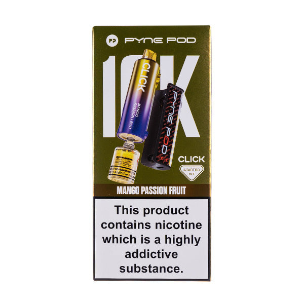Pyne Pod Click 10000 Puffs Prefilled Pod Kit, Mango Passion Fruit Flavor