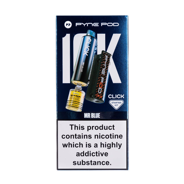Pyne Pod Click 10000 Puffs Prefilled Pod Kit, Mr Blue Flavor
