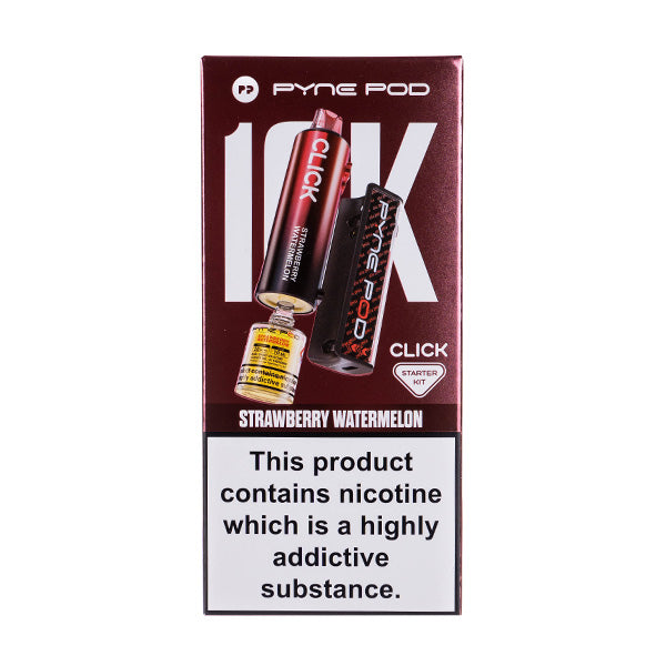 Pyne Pod Click 10000 Puffs Prefilled Pod Kit, Strawberry Watermelon Flavor