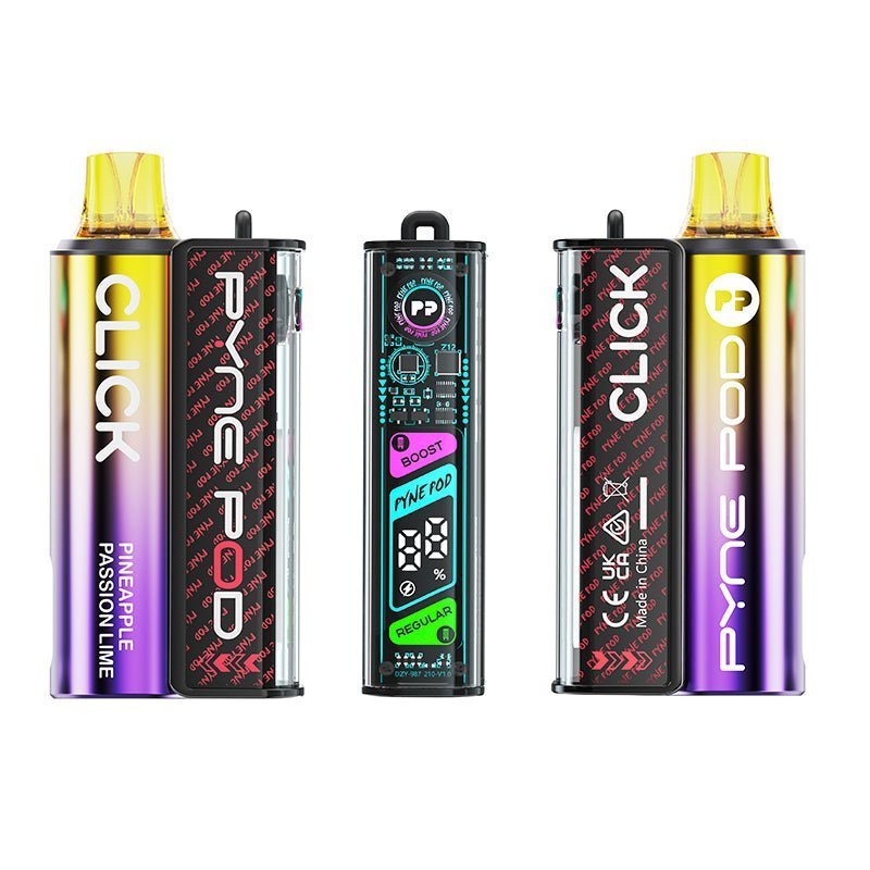 Pyne Pod Click 10K Starter Kit Box of 5, Pineapple Passion Lime Flavor