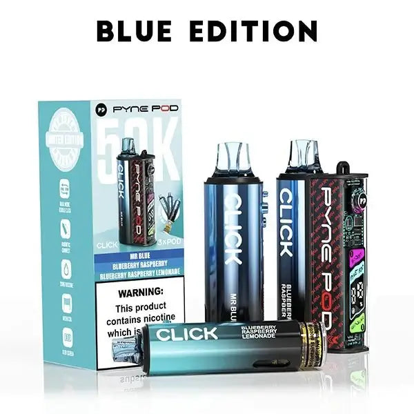 Pyne Pod Click 50000 Puffs Prefilled Vape Pod Kit, Blue Edition
