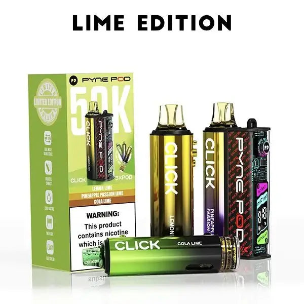 Pyne Pod Click 50000 Puffs Prefilled Vape Pod Kit, Lime Edition