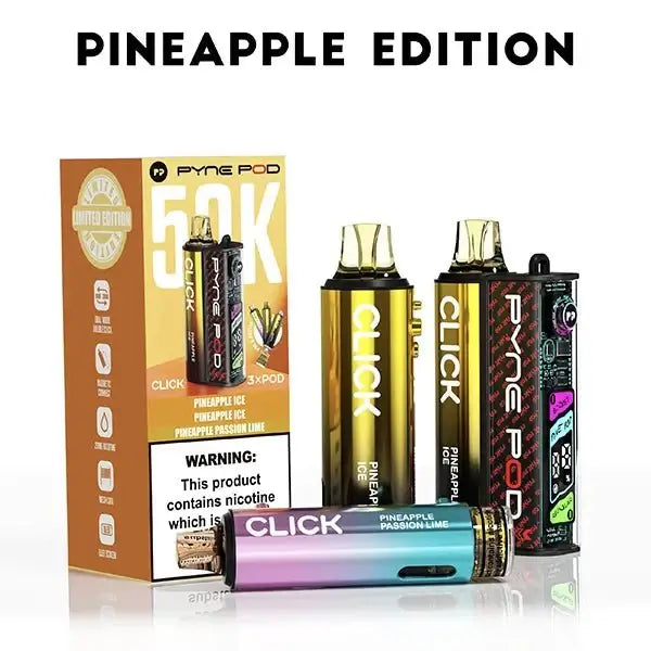 Pyne Pod Click 50K Puffs Prefilled Vape Kit Box of 5, Pine Apple Edition Flavor