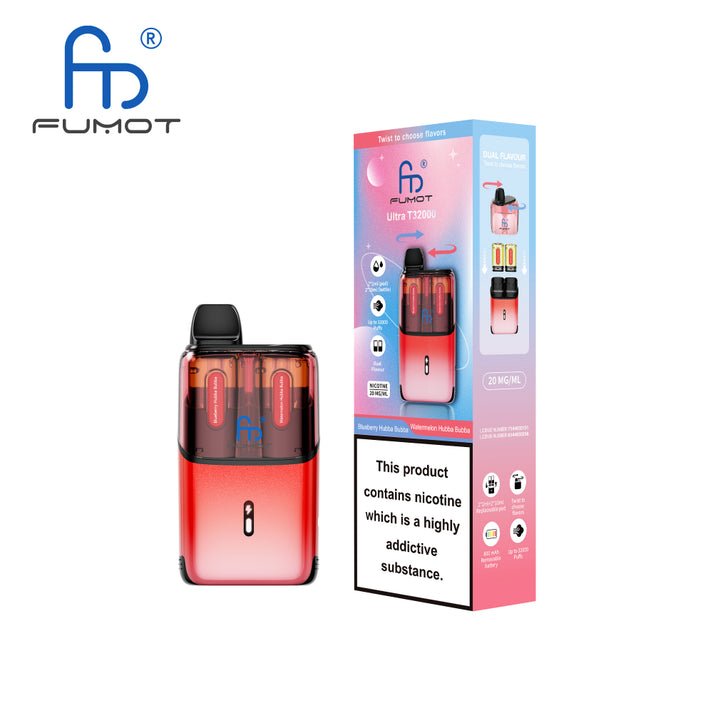 RandM Fumot T32000 Ultra Prefilled Pod Kit Box of 5, Blueberry Hubba Bubba Flavor