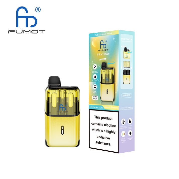RandM Fumot T32000 Ultra Prefilled Pod Kit Box of 5, Fizzy Lemon Lime Flavor