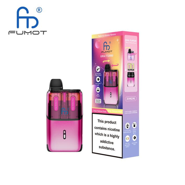 RandM Fumot T32000 Ultra Prefilled Pod Kit Box of 5, Grape Rainbow Flavor