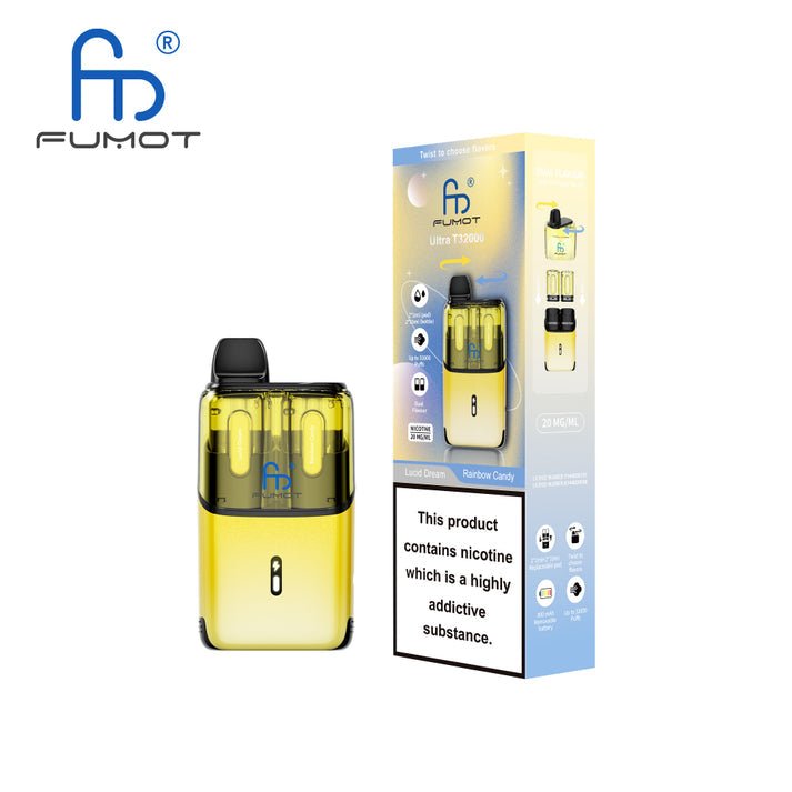 RandM Fumot T32000 Ultra Prefilled Pod Kit Box of 5, Rainbow Candy Flavor
