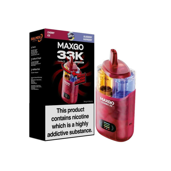 RELX MAXGO Combo 33000 PreFilled Pod Kit Box of 3, Cherry Ice Flavor