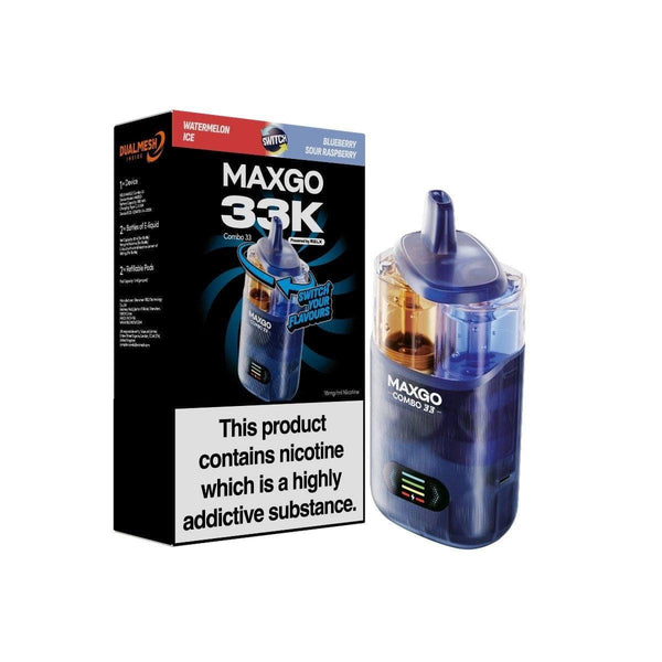 RELX MAXGO Combo 33000 Puffs Pre-Filled Vape Pod Kits Blueberry Sour Raspberry Flavor