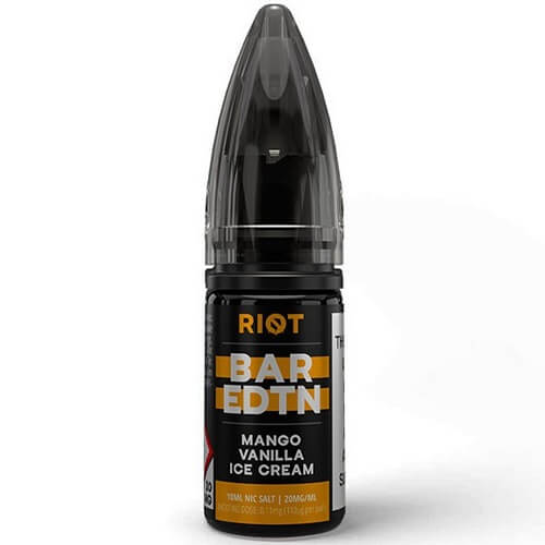 Riot Bar EDTN 10ml E Liquid, Pack of 10, Mango Vanilla Ice Cream Flavor